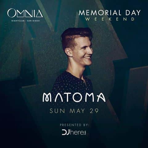 OMNIA SAN DIEGO MANTOMA MEMORIAL DAY Tickets discount promo code 2016