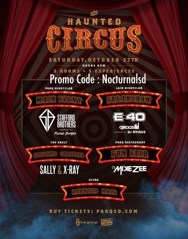 Parq night club halloween 2018 promotional code discount e40 