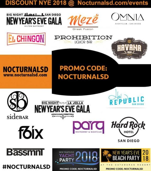 san diego nye 2018 events clubs parties hotel gaslamp la jolla vavi vip tickets passes discount promotional code coupon guest list bottle table nightlife
