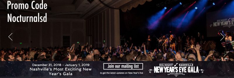 Big Night NYE 2019 Gaylord promotional code eventbrite ticket main event vip