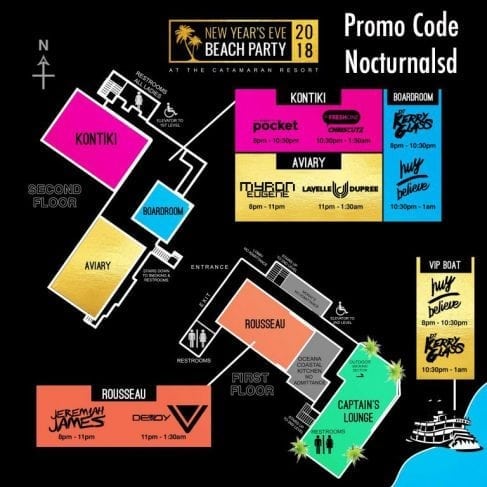 NYE beach and yacht party map discount promo code 