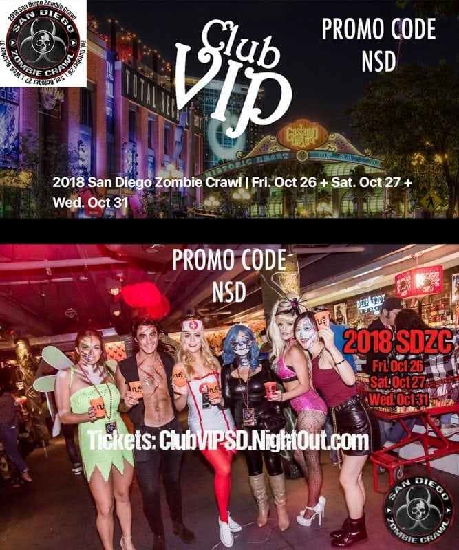 San Diego Gaslamp bar crawl club hop pub halloween 2018 