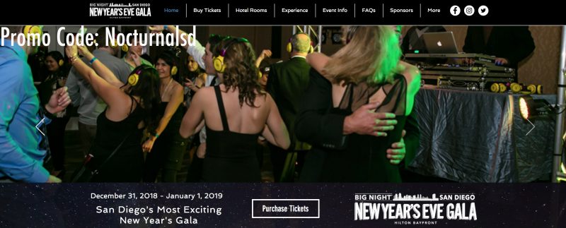 big night san diego new years eve party hotel venue directions location
