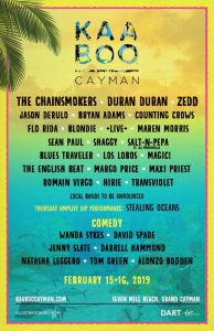 Kaaboo Cayman Lineup 2019, Music Festival, artists