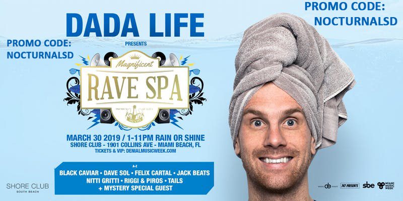 Dada Life Magnificent Rave Spa Miami Week Promo Code 2019, Miami Music Week 2019, MMW 2019