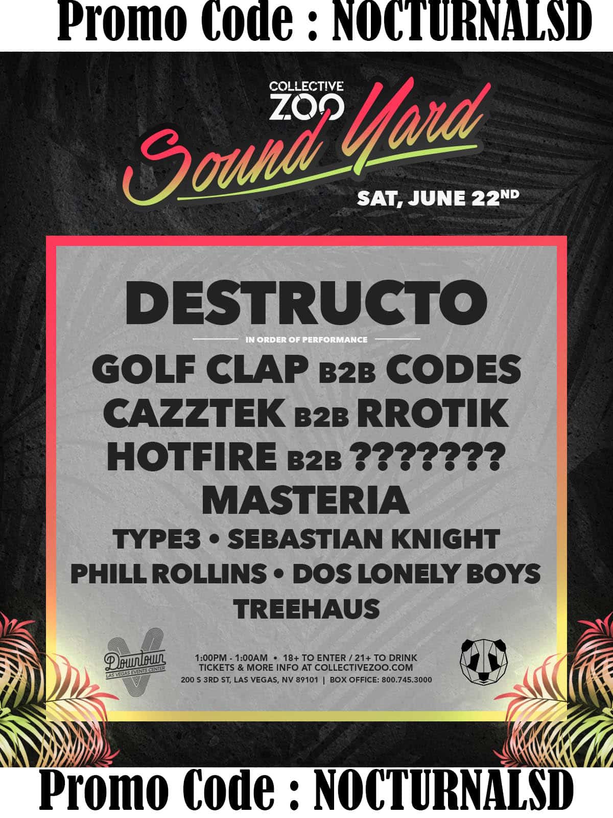 SoundYard Promo Code 2019 collective zoo las vegas