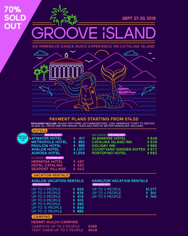 Groove Island 2019 Hotels and Rates