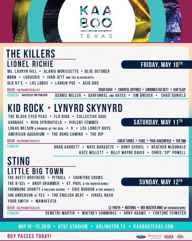 Kaaboo Texas Lineup 2020