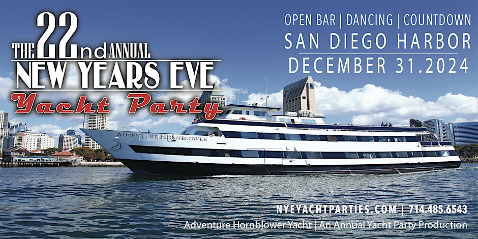 NYE Yacht Party San Diego Promo Code, 2024, New Years Eve, Spirit of San Diego, Best NYE San Diego Parties, Boat, Celebrate, Celebration, Harbor, Discount Tickets