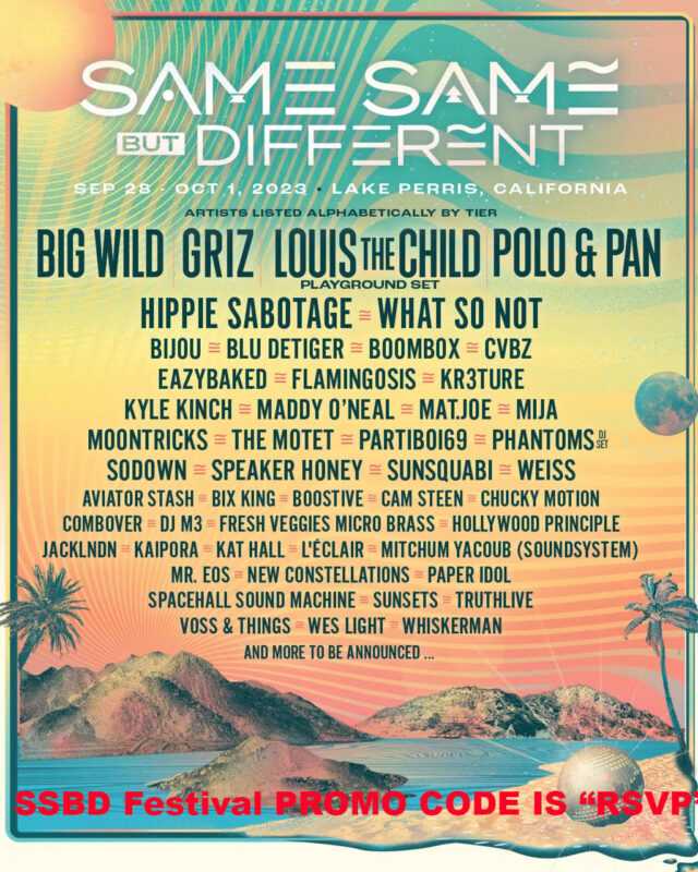 Same Same But Different Festival Promo Code, SSBD, 2024, Discount Tickets, GA Passes, 3 Day Tickets, Parking, Best Festivals in CA