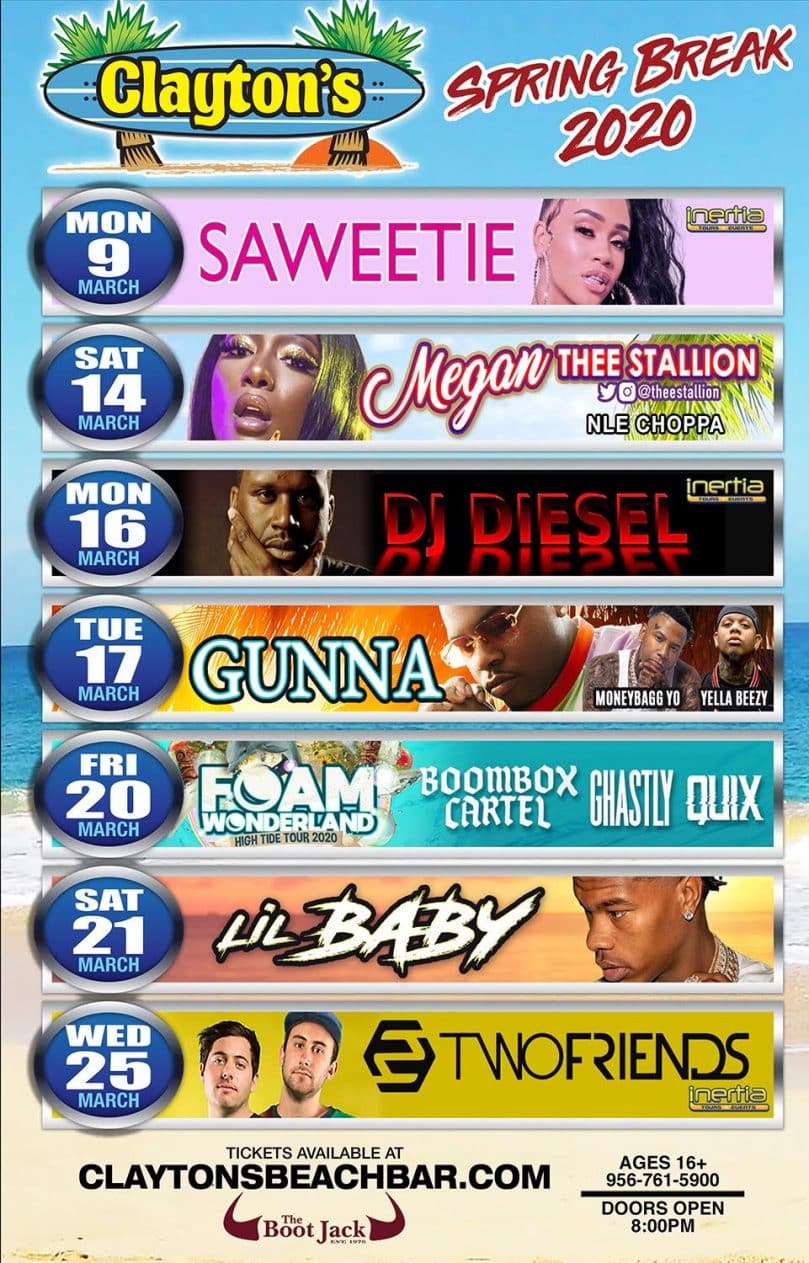 Claytons Spring Break 2020 South Padre Discount Promo Codes 2020