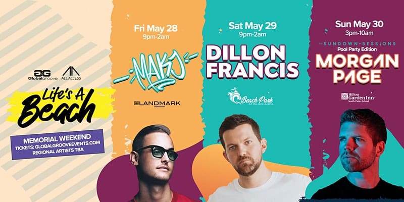 Life's a Beach Promo Code, 2021, Texas, South Padre, GA Passes, VIP, Music, Party, the Landmark, Beach Park, Isla Blanca, Hilton Garden Inn